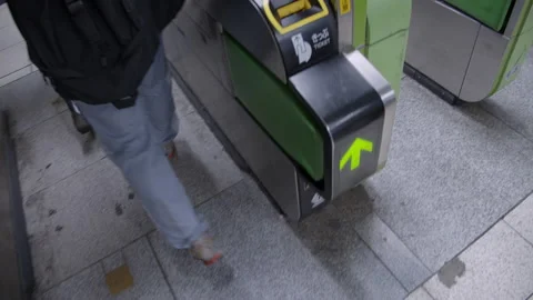 Ticket Gate Pass Through POV Stock Footage 139849908