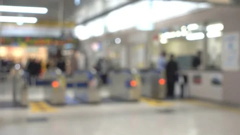 The ticket gate of train platform station Stock Footage 84879313