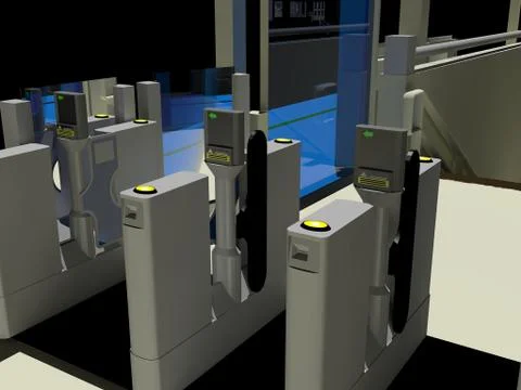 Ticket Gates Stock Illustration