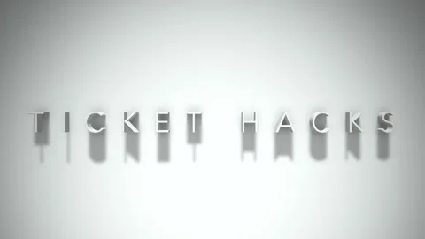 Ticket hacks 3D title animation white text on a white background Stock Footage 299644607