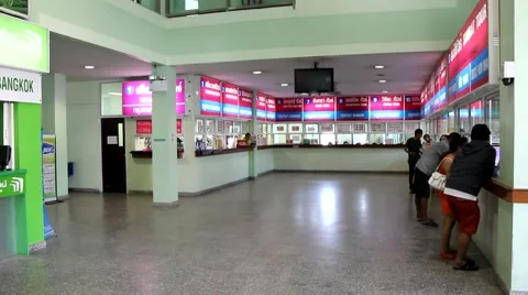 Ticket hall of new bus station Video stock 42884455