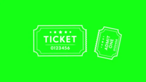 Ticket icon animated admit one ticket, coupon, voucher, and entry sign tick.. Stock Footage 321987199