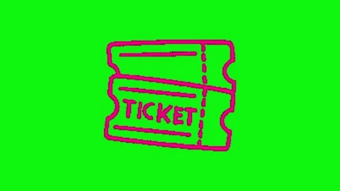 Ticket icon animation on green screen Vidéo 329140294