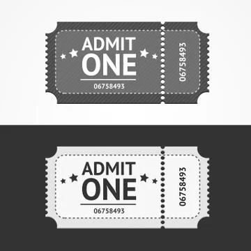 Ticket Icon Blank Admit Set. Vector Illustrazione stock