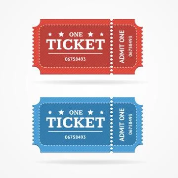 Ticket Icon Blank Admit Set Retro Old Style. Vector Stock Illustration