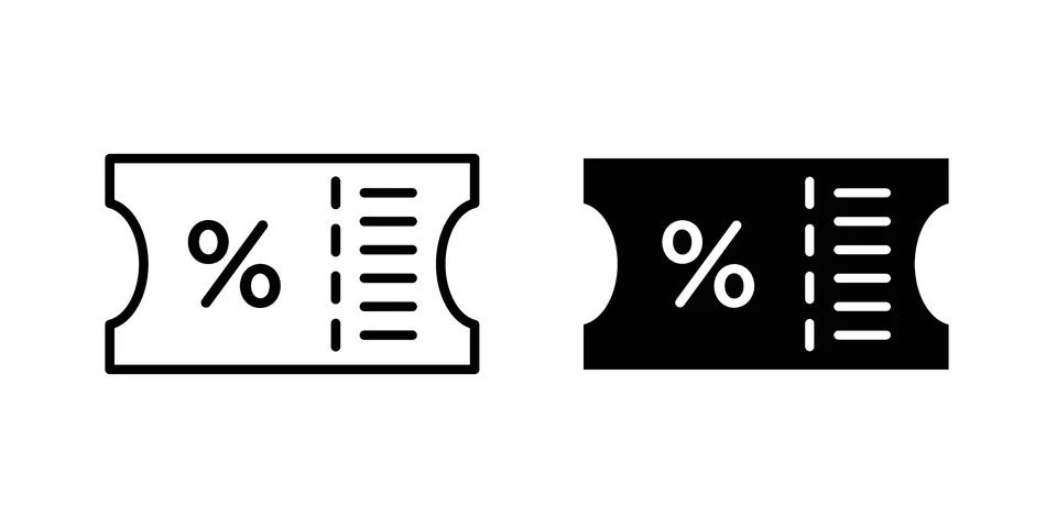 Ticket icon concept logo design collection Stock Illustration