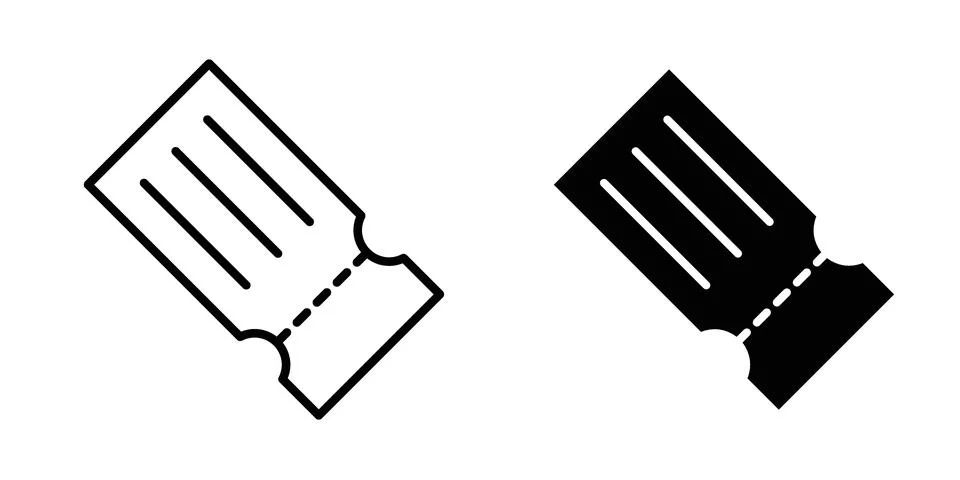 Ticket icon for design projects and web UI Stock Illustration