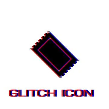 Ticket icon flat. Stock Illustration