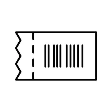 Ticket icon. Flat pictogram for web. Line stroke. Simple symbol isolated on w Stock Illustration