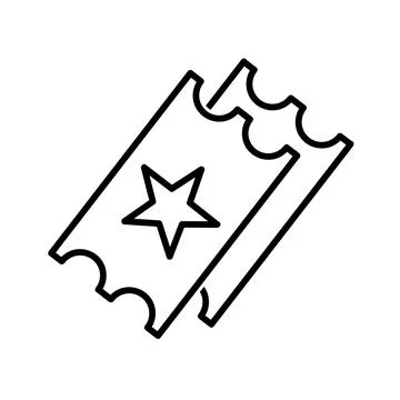 Ticket icon. Flat pictogram for web. Line stroke. Simple symbol isolated on w Stock Illustration