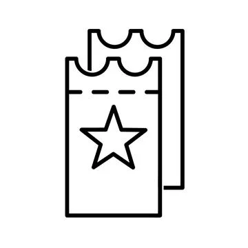 Ticket icon. Flat pictogram for web. Line stroke. Simple symbol isolated on w Stock Illustration
