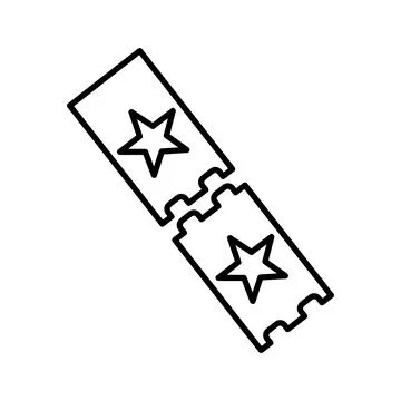 Ticket icon. Flat pictogram for web. Line stroke. Simple symbol isolated on w Stock Illustration