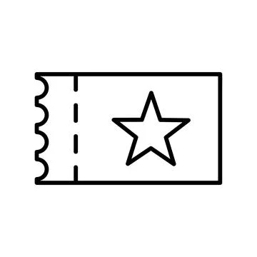 Ticket icon. Flat pictogram for web. Line stroke. Simple symbol isolated on w Stock Illustration