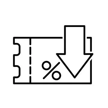 Ticket icon. Flat pictogram for web. Line stroke. Simple symbol isolated on w Stock Illustration