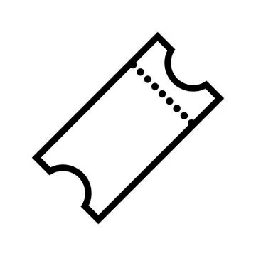 Ticket icon in flat style Stock Illustration