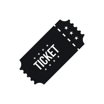 Ticket icon flat vector illustration. Stock Illustration