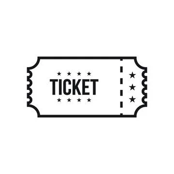 Ticket icon flat vector illustration. Stock Illustration