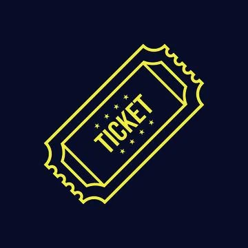 Ticket icon flat vector illustration. Stock Illustration