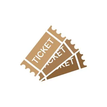 Ticket icon logo design template isolated illustration Stock Illustration