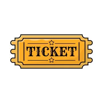 Ticket icon over white background. colorful design. Retro design vector ill.. Stock Illustration