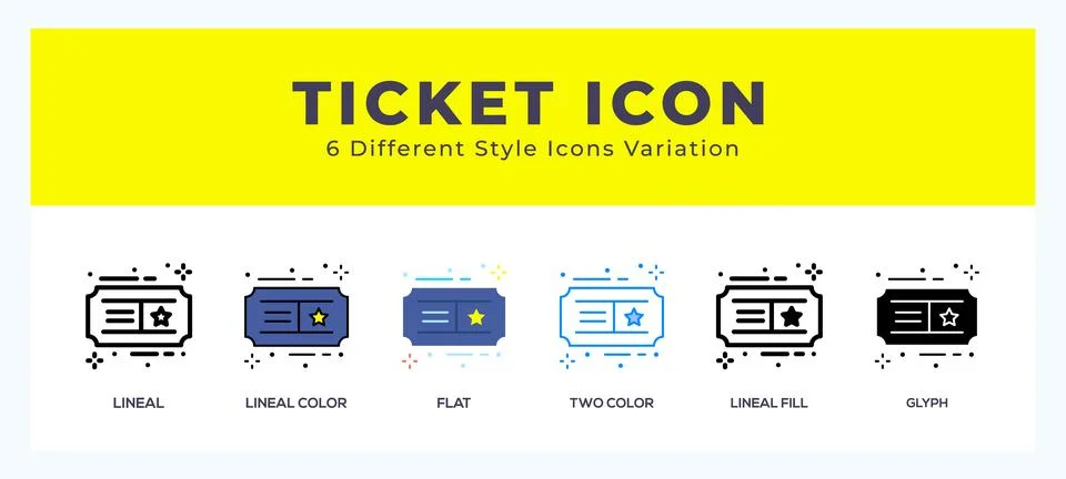 Ticket icon set. Design elements for logo Illustrazione stock