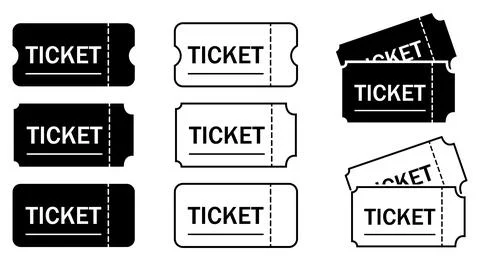 Ticket icon set Stock Illustration