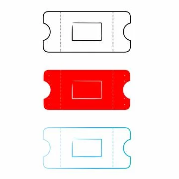 Ticket icon set, Illustrazione stock