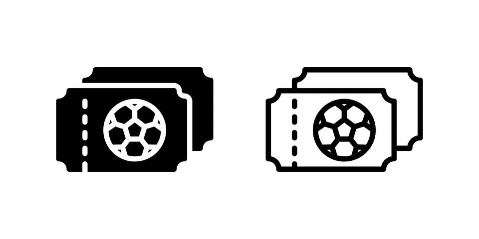 Ticket icon set for match entry or event access Stock Illustration
