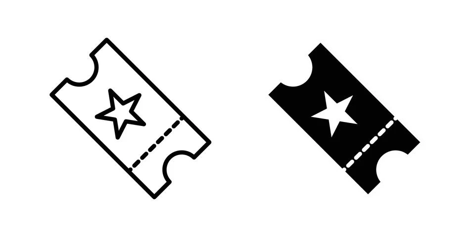 Ticket icon solid, line, and editable vector set. 스톡 일러스트