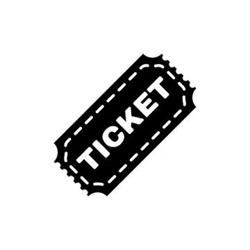 The ticket icon. Ticket symbol. Flat Stock Illustration