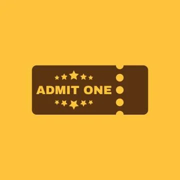 The ticket icon. Ticket symbol. Flat Stock Illustration