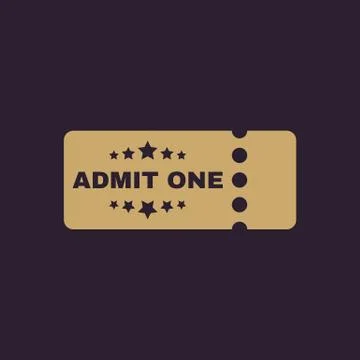 The ticket icon. Ticket symbol. Flat Stock Illustration
