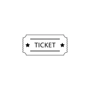 Ticket icon. Vector illustration. black on white background Stock Illustration
