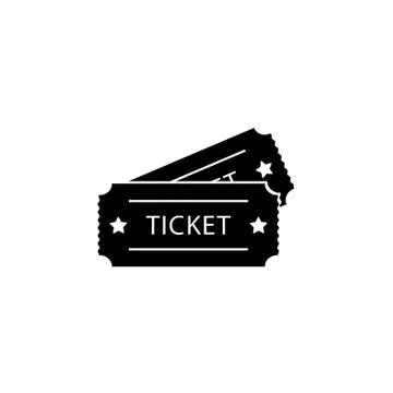 Ticket icon. Vector illustration. black on white background Stock Illustration