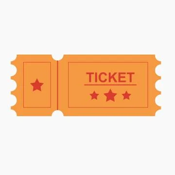 Ticket icon vector illustration in the flat style. Stock Illustration