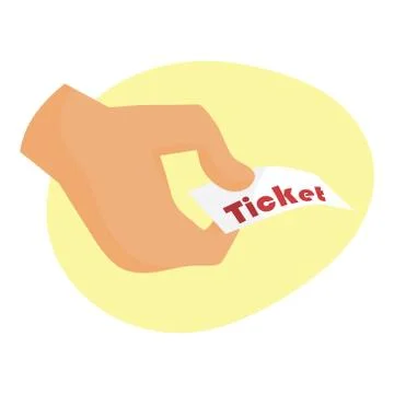 Ticket icon vector illustration in the flat style. stub isolated on a backgro Stock Illustration