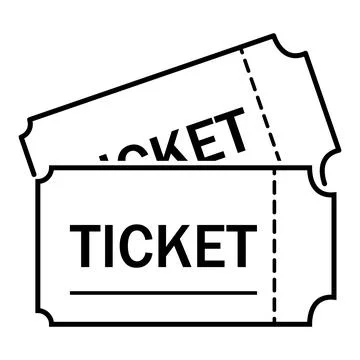Ticket icon vector. Line art style Stock Illustration
