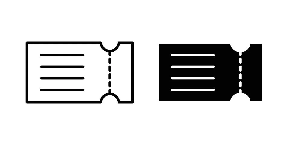 Ticket icon vector symbol graphics Ilustración de archivo