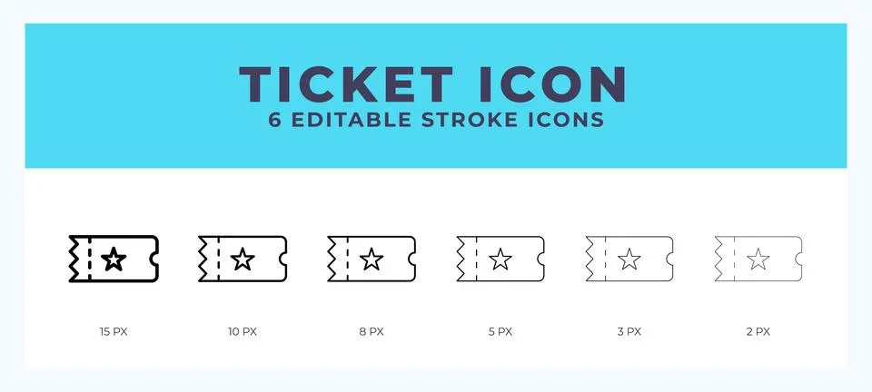 Ticket icon vector for web. And mobile app. Editable stroke outline icon. Stock Illustration