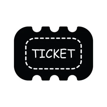 Ticket icon on white background  black color Stock Illustration