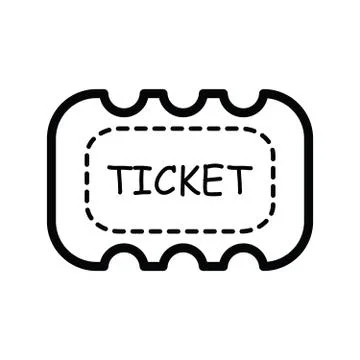 Ticket icon on white background  line style Illustrazione stock