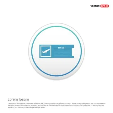 Ticket icon - white circle button Illustrazione stock