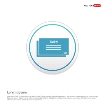 Ticket Icon - white circle button Ilustración de archivo