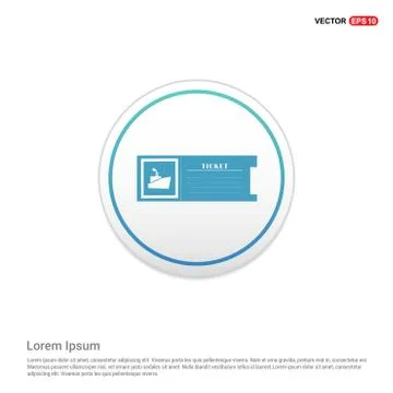 Ticket icon - white circle button 库存插图