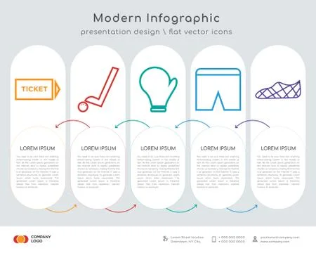 Ticket infographics design Stock Illustration