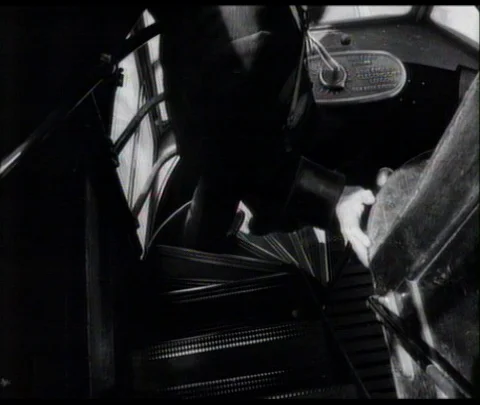 Ticket inspector on one of London's last night trams, UK 1953 Stock Footage 133270877
