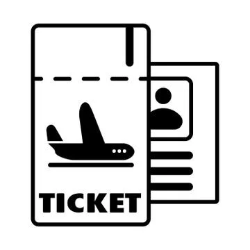 Ticket isolated minimal single flat linear icon for application and info-graphic Stock Illustration