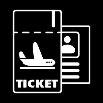 Ticket isolated minimal single flat linear icon for application and info-graphic Stock Illustration