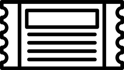 Ticket Line Icon Design Stock Illustration