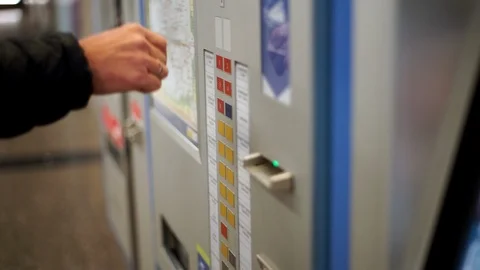 Ticket machine for Munich Subway, Close-up Stock Footage 88619245